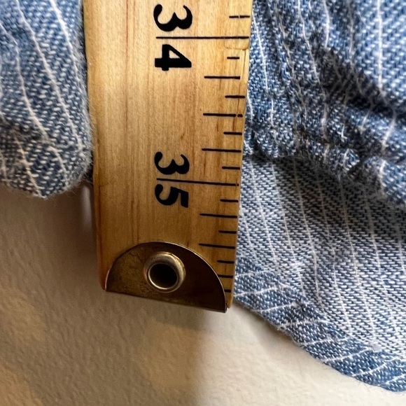 Max Jeans Blue White Striped Tunic Linen Casual Sleeveless Minimalist Staple M - Picture 6 of 8